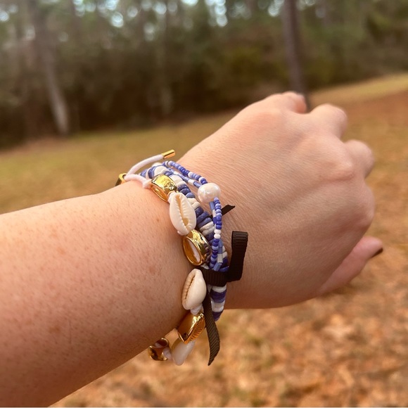 J.Crew New Seaside Bracelet Set of 3 NWT fresh water Pearl vacation resort coast - Picture 7 of 11